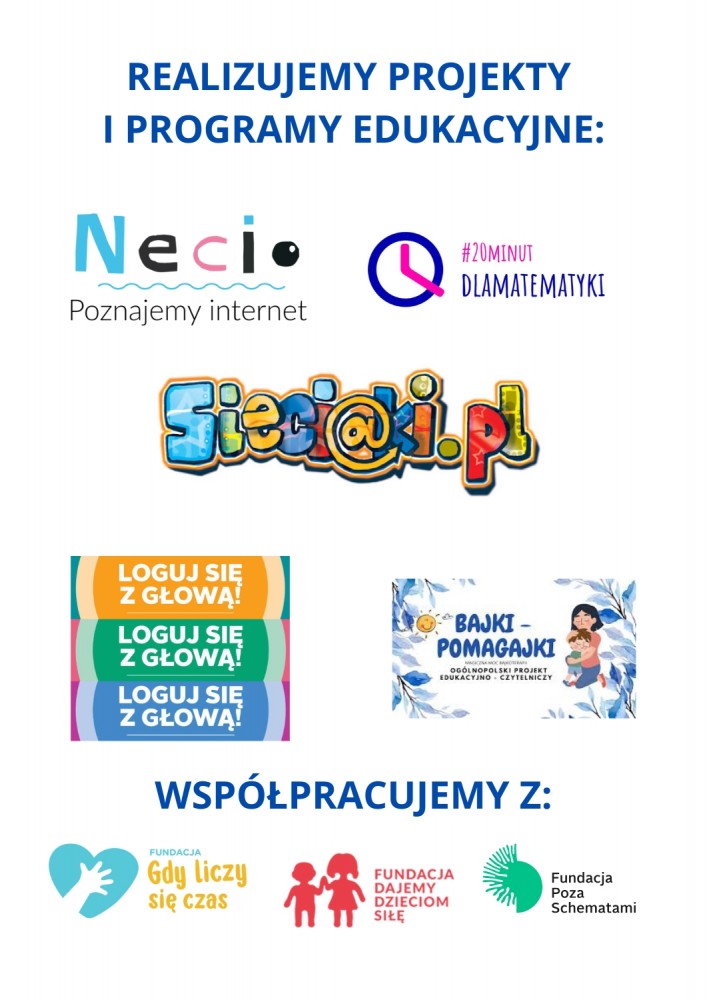 Projekty i programy edukacyjne oraz współpraca z fundacjami 
