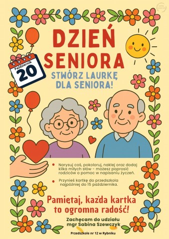 Plakat informujący o akcji Laurka dla Seniora 