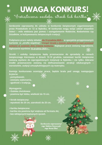 plakat informujący o konkursie