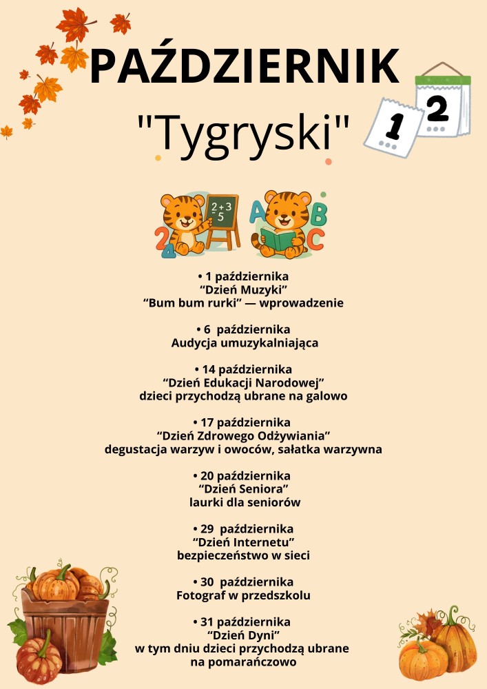 Plakat informujący o dniach szczególnych 